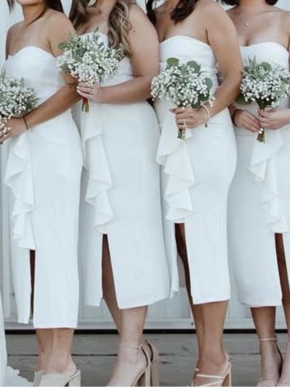 Ina Ivory Strapless Ruffled Sheath Dress - Picture 6 of 6
